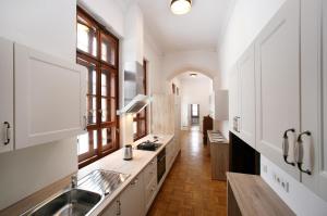 Kuchyň nebo kuchyňský kout v ubytování Schlossresidenz Fischhorn