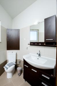 Koupelna v ubytování Sea Side House Rapanas