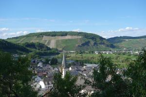 a town in a valley with a bridge over a river at Gästehaus Brockmüller in Ensch