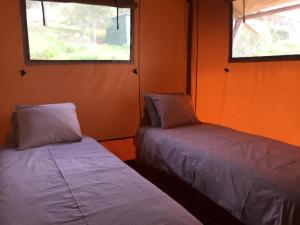 Tempat tidur dalam kamar di Quinta O Ninho