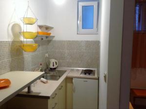 Kuchyň nebo kuchyňský kout v ubytování Apartments Leut