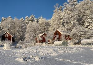 18th century farm cottage om vinteren