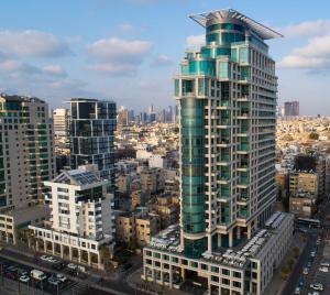 Nespecifikovaný výhled na destinaci Tel Aviv nebo výhled na město při pohledu z hotelu