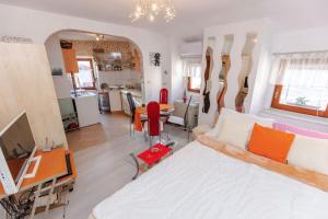 Televízia a/alebo spoločenská miestnosť v ubytovaní Studio-apartman Dejan