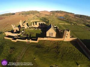 an aerial view of a house on a hill at The Forge Guest Rooms in Long Whatton