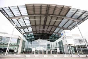 a view of a building with a large ceiling at My room serviced apartment-Messe in Munich