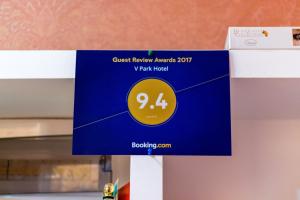 Certifikát, hodnocení, plakát nebo jiný dokument vystavený v ubytování V Park Hotel