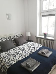 Posteľ alebo postele v izbe v ubytovaní Apartament Parkowy