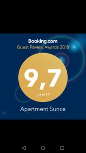 Certifikát, ocenenie alebo iný dokument vystavený v ubytovaní Apartment Sunce