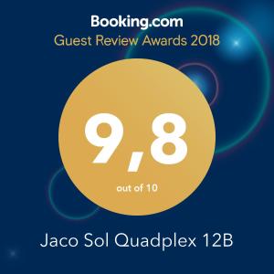 Certifikát, hodnocení, plakát nebo jiný dokument vystavený v ubytování 12B Jaco Sol Quadplex
