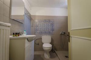 uma casa de banho com um WC e um lavatório em Ev Zin Mouria em Leonidio