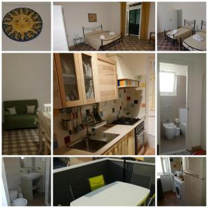 een collage van foto's van een keuken en een kamer bij Casa SOLE in Noto
