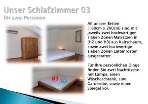 een poster van een kamer met een bed in een kamer bij Ferienwohnung Müller in Kaisheim