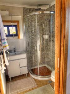 un bagno con doccia e WC di Villa Peponi a Ericeira