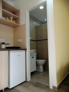 a bathroom with a toilet and a sink at Apartment Matovic in Kragujevac +38 photos