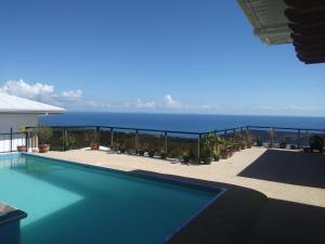 - une piscine avec vue sur l'océan dans l'établissement Seaview Mansion Apartment 1, à Dalaguete