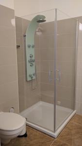 łazienka z prysznicem i toaletą w obiekcie 215 Apartment Wien 4-6 Pers 42m2 w mieście Klagenfurt +19 zdjęć