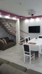 TV a/nebo společenská místnost v ubytování Apartamenty Białowieża
