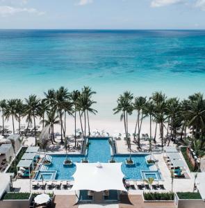 an aerial view of the beach at the excellence punta cana resort at Henann Crystal Sands Resort in Boracay