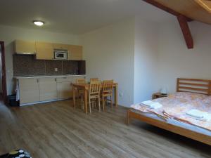 Postel nebo postele na pokoji v ubytování Apartment Vlčice u Trutnova