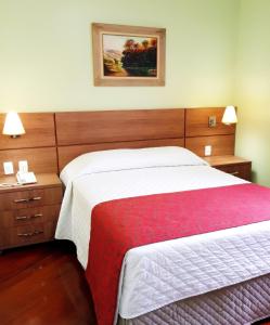 a hotel room with a bed and a picture on the wall at Hotel Pousada Clássica in Ouro Preto