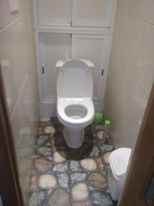 バラバノヴォにあるGuest House on Rabochaya 5/2のバスルーム(岩の床のトイレ付)