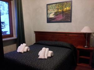 Un pat sau paturi într-o cameră la Hotel Clari