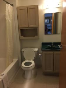Ett badrum på All Suites Inn Budget Host