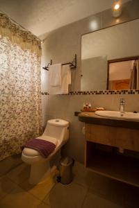 a bathroom with a toilet and a sink at Hotel El Molino in Santa Cruz +16 photos
