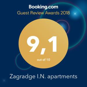 Majutusasutuses Zagradge I.N. apartments olev sertifikaat, autasu, silt või muu dokument