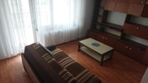 - un salon avec un canapé et une table dans l'établissement APARTMENT PRIMČEVA, à Maribor