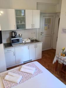 Kuchyň nebo kuchyňský kout v ubytování Apartment Jelas