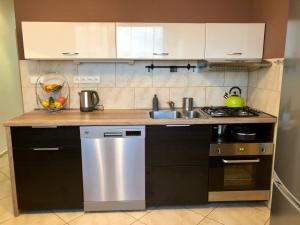 Kuchyň nebo kuchyňský kout v ubytování Apartment Tatry