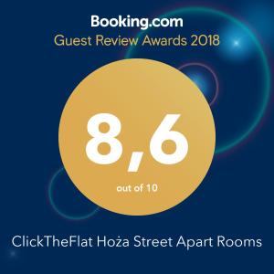 Certyfikat, podpis lub inny dokument wystawiony w obiekcie ClickTheFlat Hoża Street Apart Rooms