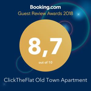 Certifikát, hodnocení, plakát nebo jiný dokument vystavený v ubytování ClickTheFlat Old Town Apart Rooms