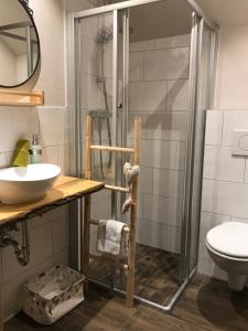 Koupelna v ubytování Haus Nohra