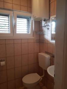 a bathroom with a toilet and a sink at Apartman Nino in Okrug Donji