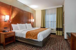 a hotel room with a large bed and a window at Comfort Suites NW Dallas Near Love Field in Dallas