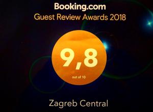 Certifikát, hodnocení, plakát nebo jiný dokument vystavený v ubytování Zagreb Central