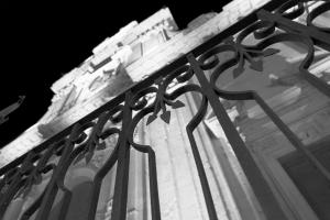 a iron fence in front of a building at Casafaty in Palazzolo Acreide
