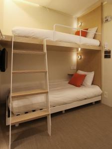 a room with two bunk beds with a ladder at Tong Tong Petit Hotel in Seoul