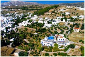 an aerial view of a town with white buildings at Lefkes Village in Lefkes