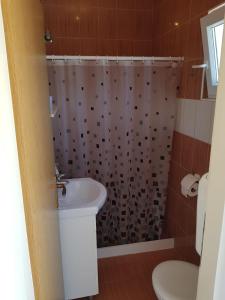 W łazience znajduje się prysznic, umywalka i toaleta. w obiekcie Apartment Olives w mieście Zadar +14 zdjęć