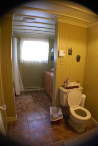a bathroom with a toilet and a sink at La Maison entre Mer Montagnes in Cap-Chat +37 photos