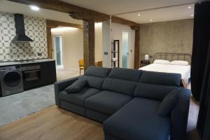 a living room with a couch and a bed at Loft 7calles, Casco Viejo. Bio in Bilbao