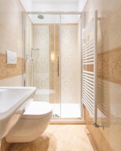 a bathroom with a toilet and a shower at Doge's House in Venice