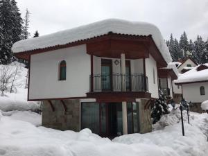 パンポロボにあるVilla Bojinovi - Forest Nook 2の雪に覆われた家(雪の中のバルコニー付)