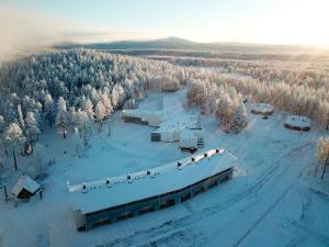an aerial view of a ski resort in the snow at Holiday Club Salla Superior Apartments in Salla