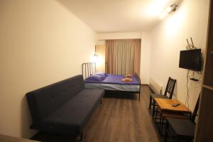 a small room with a couch and a bed at Apartment N318 Gudauri Loft in Gudauri