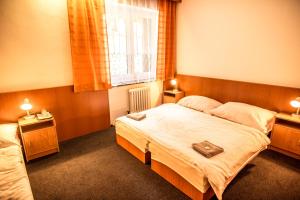 Postel nebo postele na pokoji v ubytování Horský hotel Kozubová
